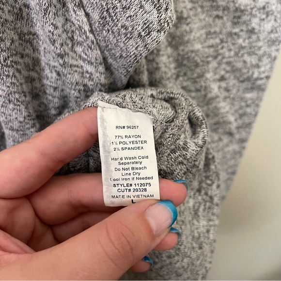 PerSeption Concept Grey Black White Long Sleeve Cowl Neck Sweater Size Large L - Picture 5 of 5